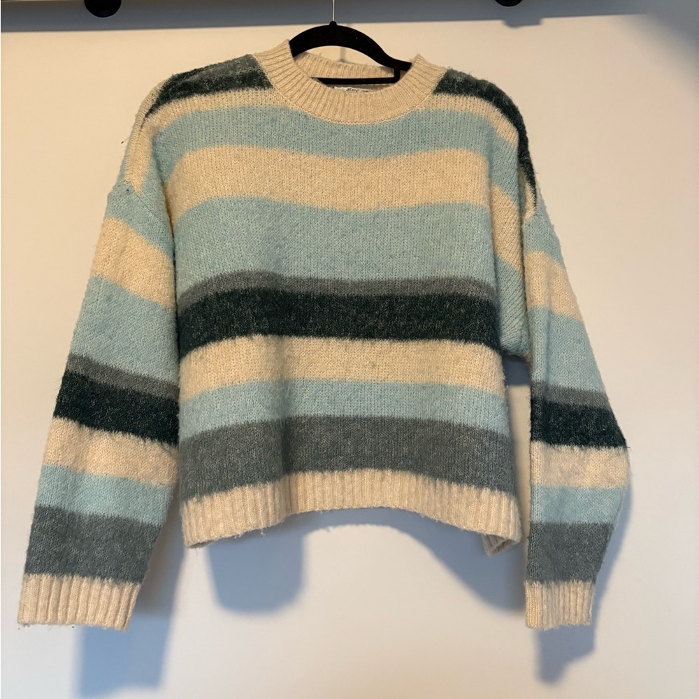 Striped Blue and Cream Women's Sweater